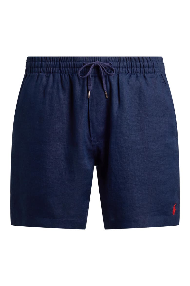 Prepster Linen 6-Inch Shorts, Alternate, color, NEWPORT NAVY