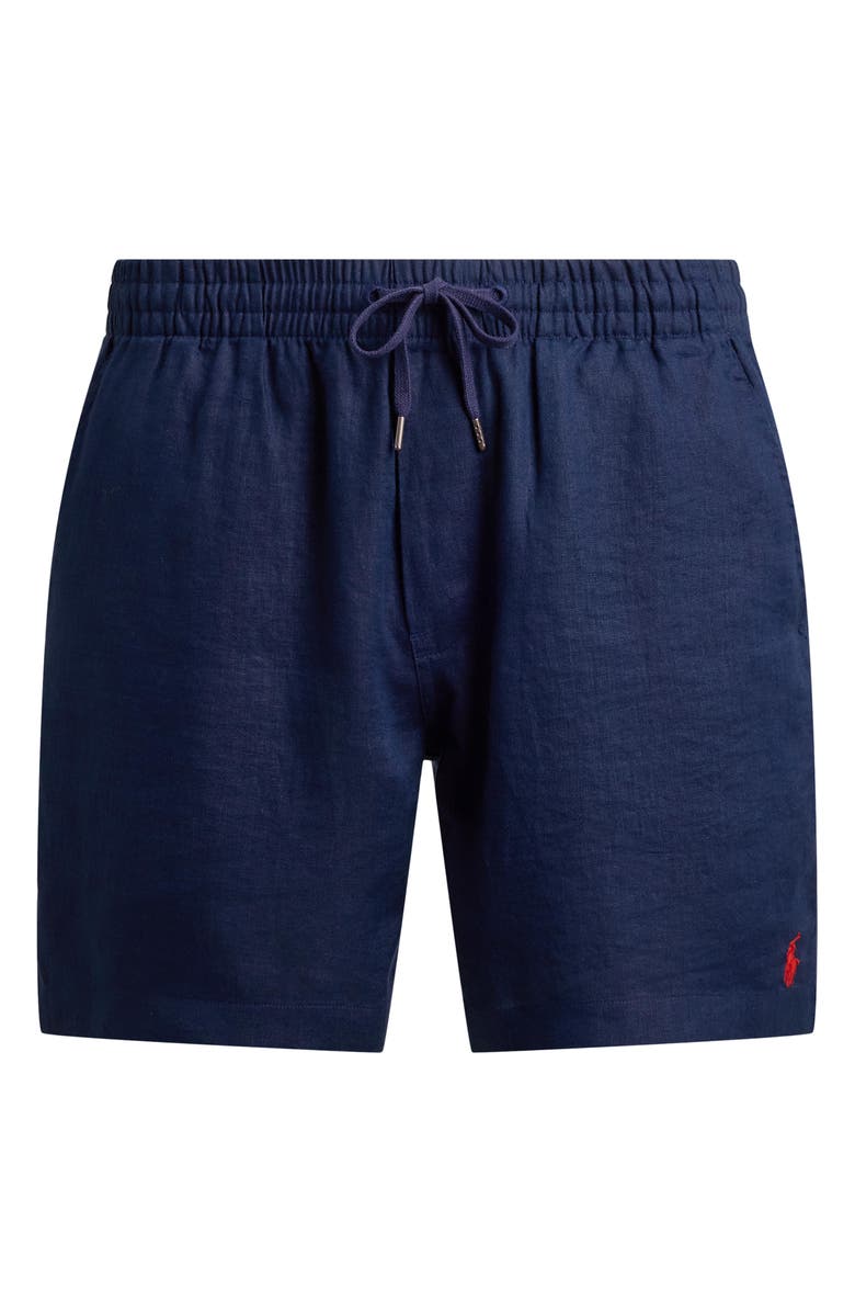 Polo Ralph Lauren Prepster Linen 6-Inch Shorts, Alternate, color, Newport Navy