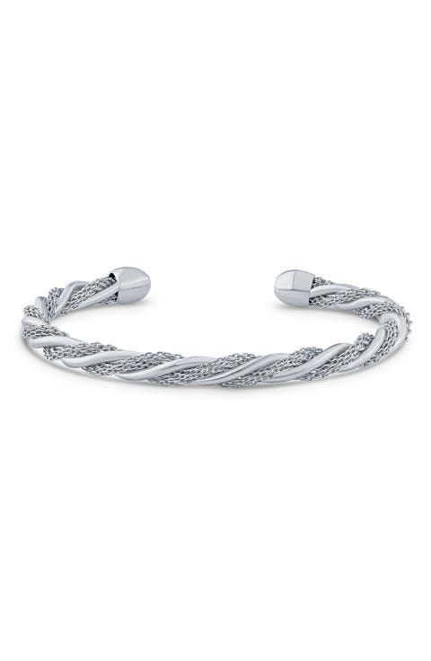 Twisted Chain Stainless Steel Bangle Bracelet