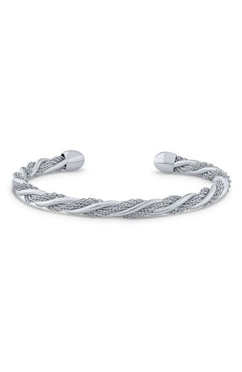 Jardin Twisted Chain Stainless Steel Bangle Bracelet In Silver