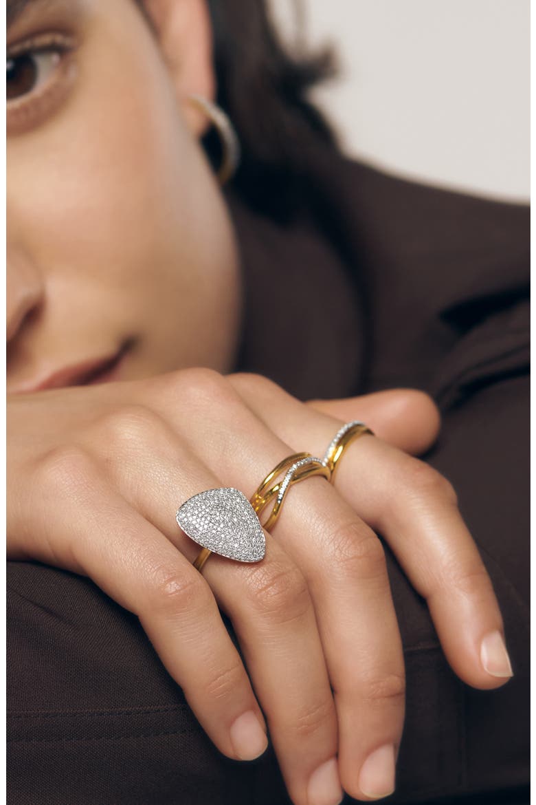 Nura Diamond Teardrop Cocktail Ring, Alternate, color, YELLOW GOLD