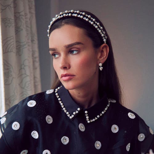 Lele Sadoughi Geo Crystal Collar In Black