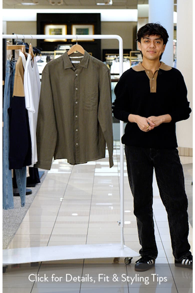 Classic Fit Linen & Cotton Button-Up Shirt video