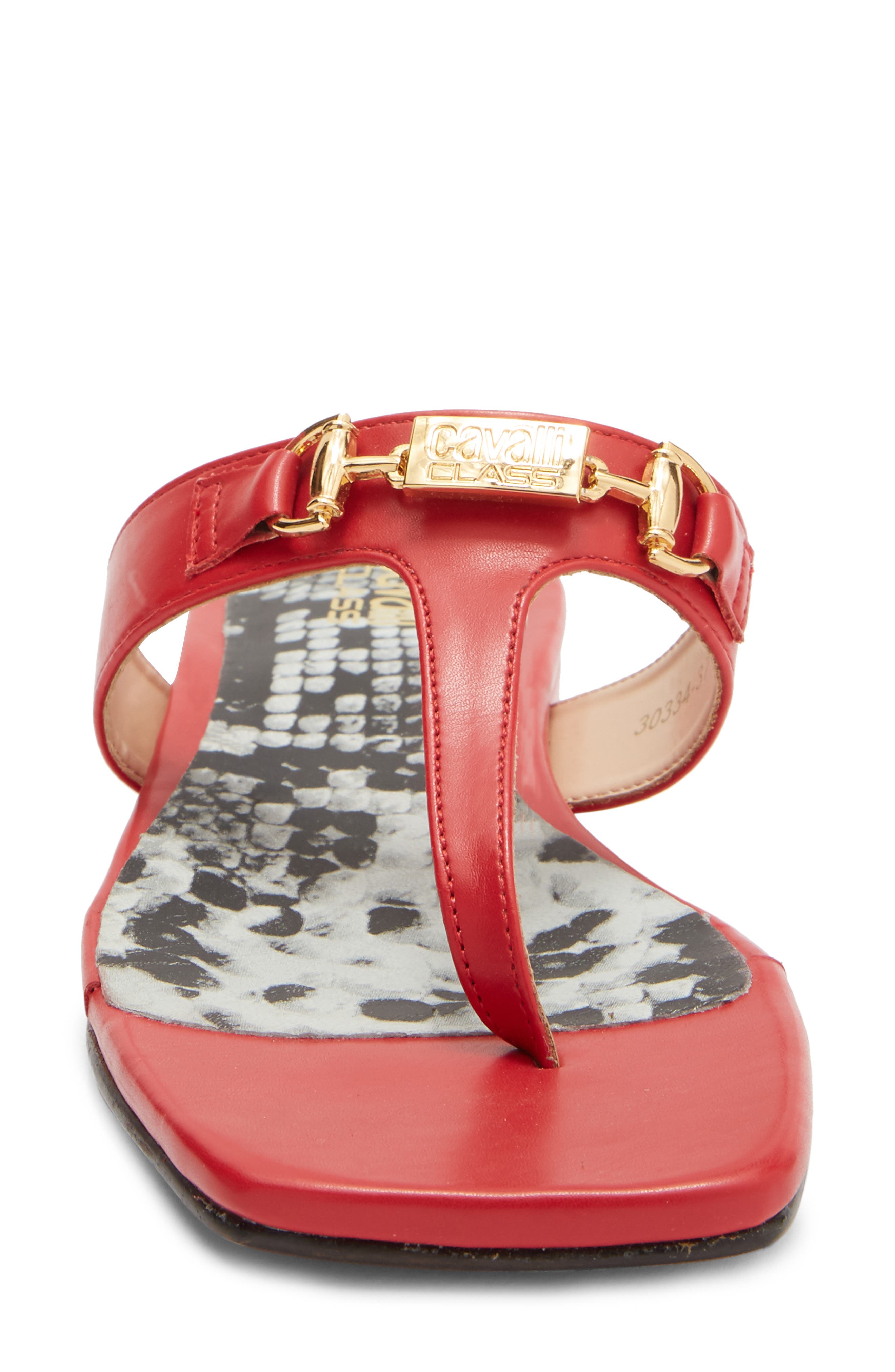 Roberto Cavalli Toe Post Sandal, Alternate, color, Red