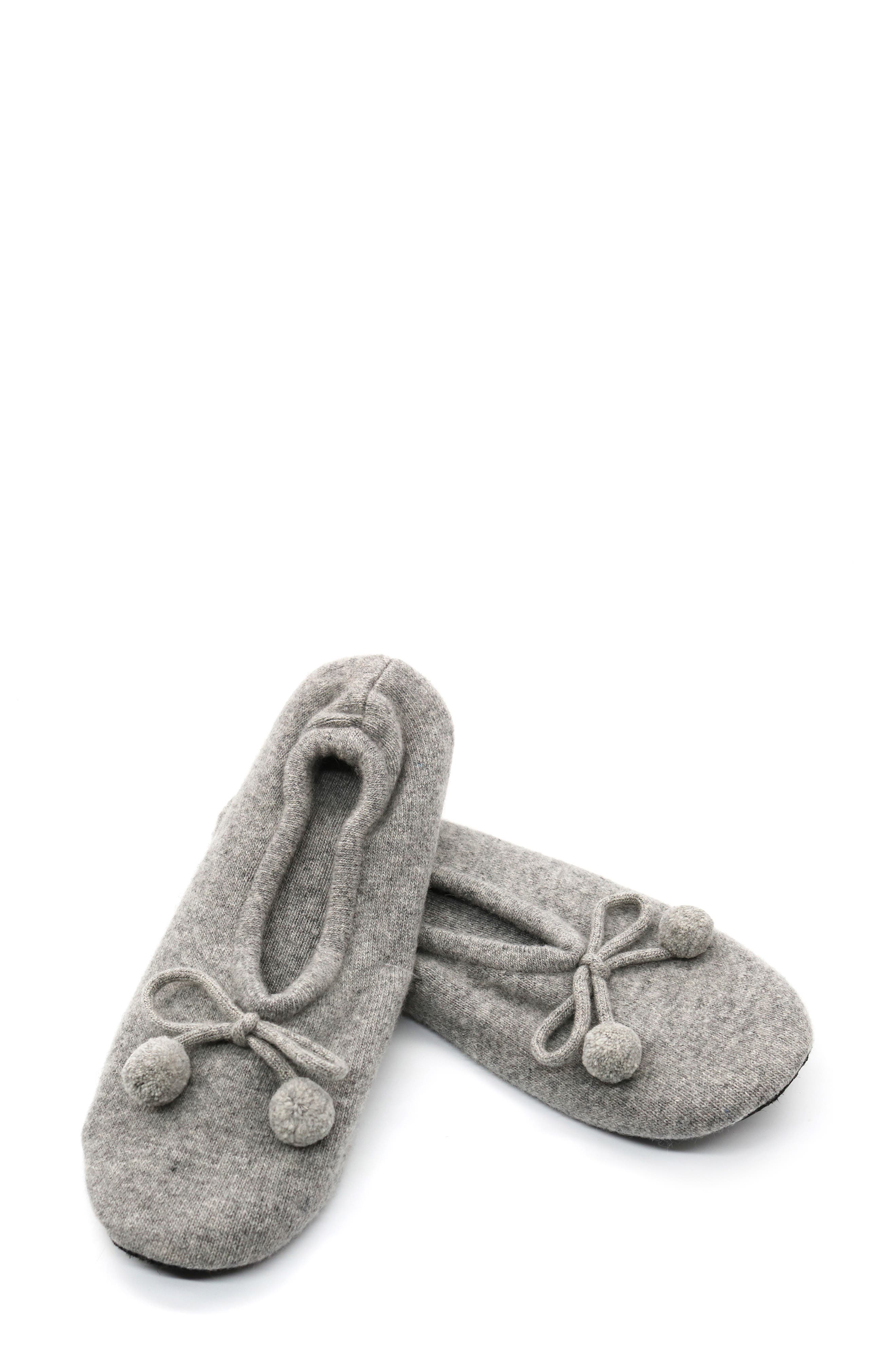 Portolano Cashmere Ballerina Pom Slipper, Alternate, color, 
