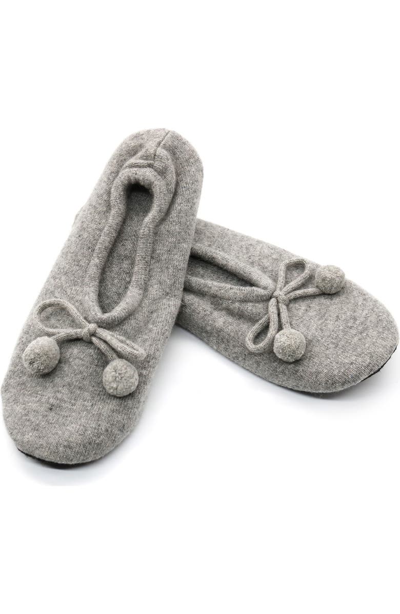 Portolano Cashmere Ballerina Pom Slipper, Alternate, color,