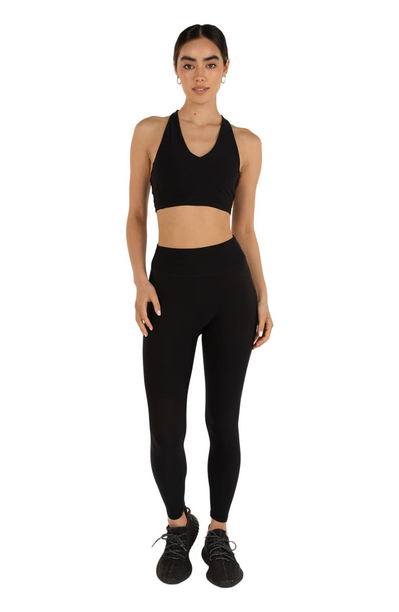 Rebody Active Hybrid Fleece Leggings High Waist 25", Main, color, Warm Black