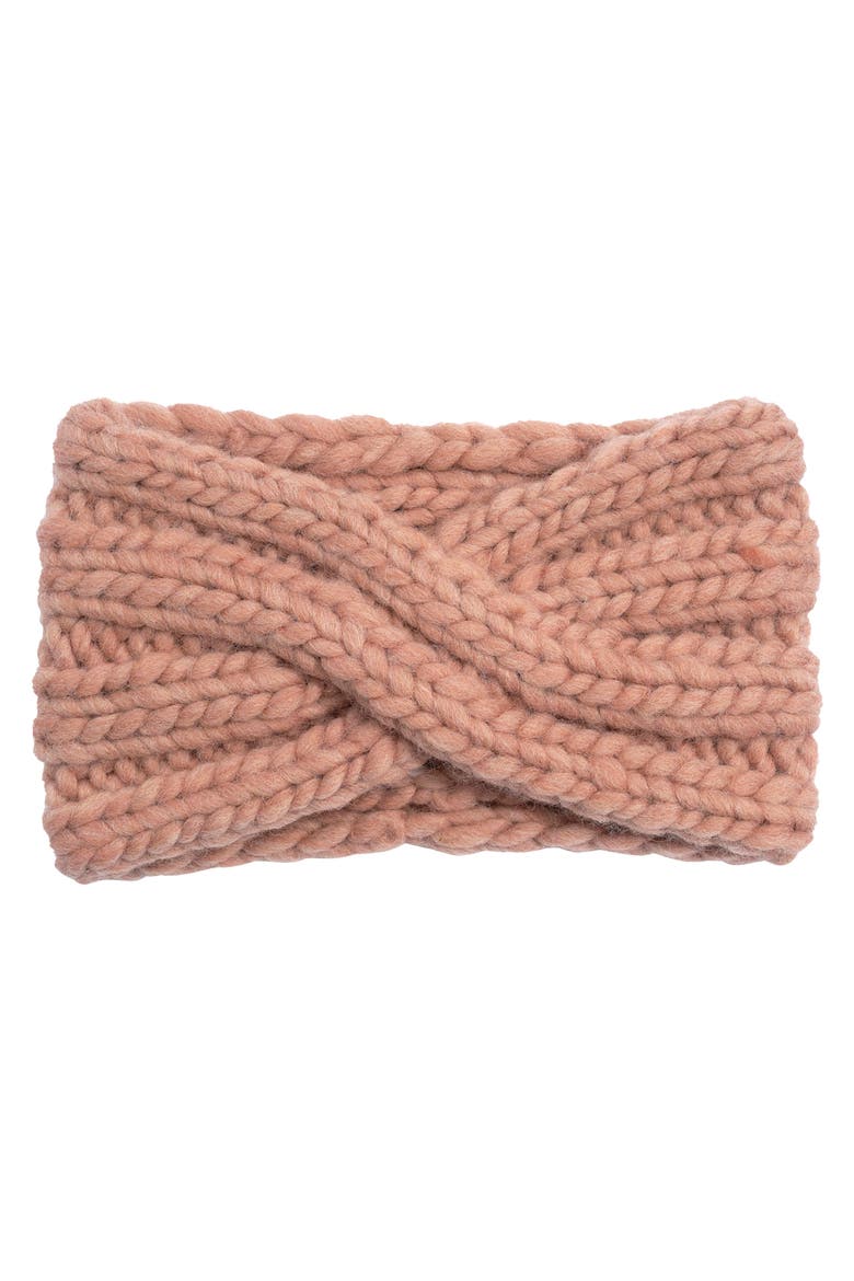 Chunky Hand Knit Headband, Main, color, CUBAN SAND