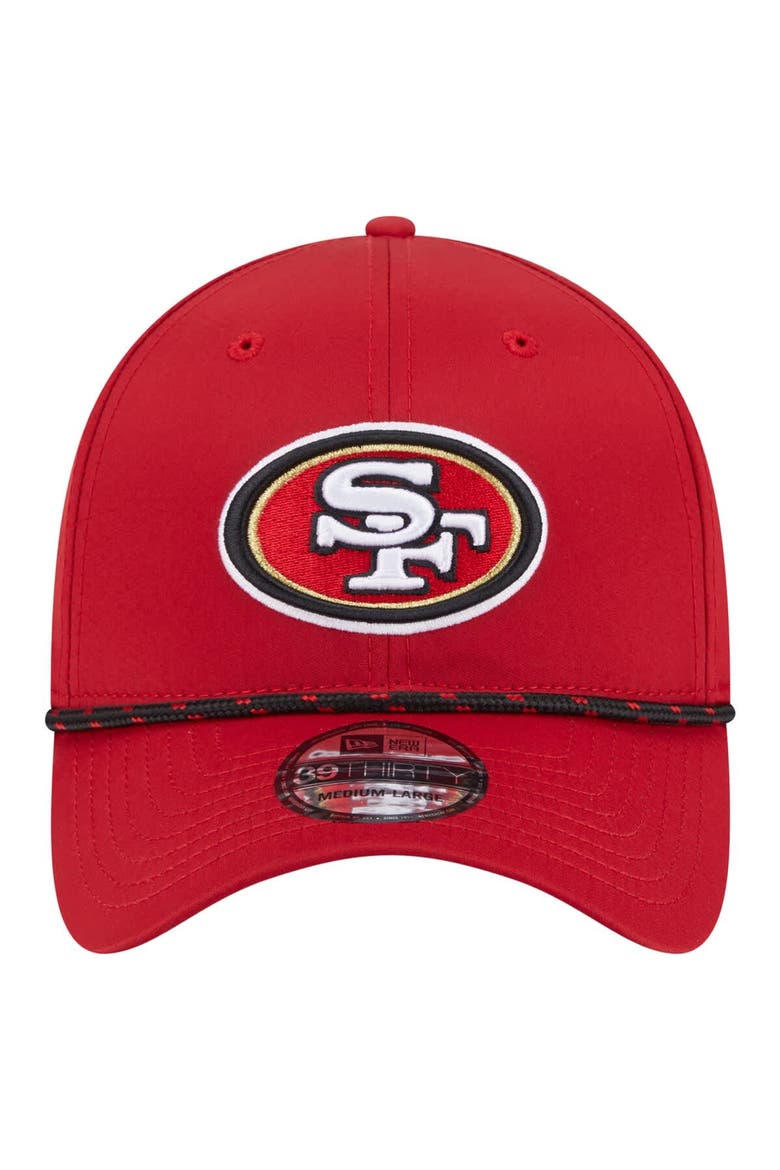 Men's New Era Scarlet San Francisco 49ers Perforated 39THIRTY Flex Hat, Alternate, color, Scarlet