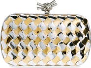 Bottega Veneta Knot Pavimento Metallic Leather Clutch