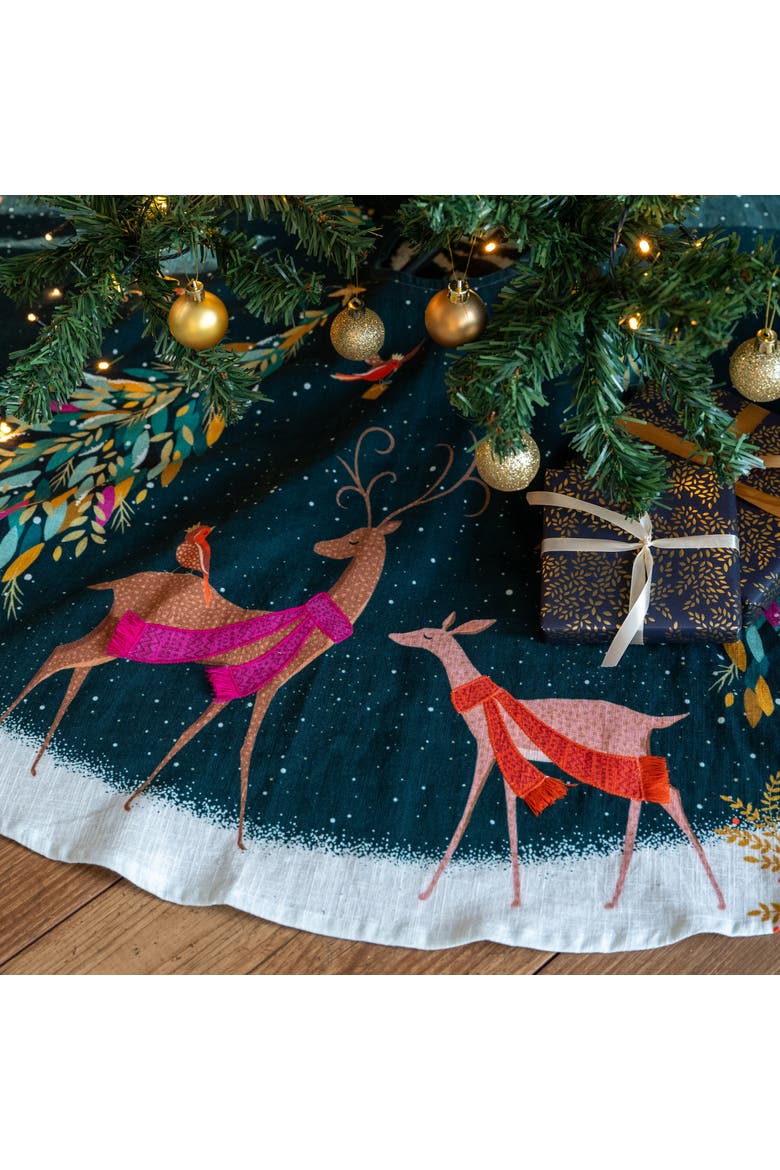 Woodland Tales Tree Skirt, Alternate, color, Red