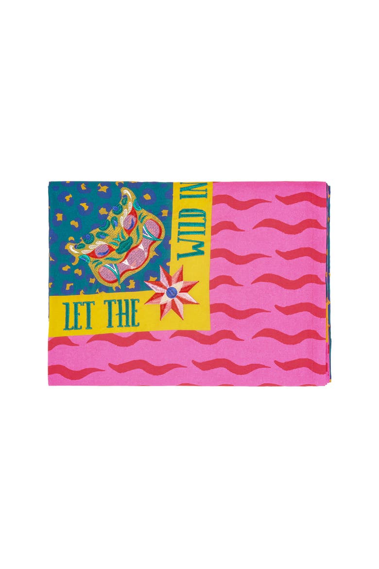 Nilufer Animal Digital Printed Embroidered Artisan Design, Main, color, Multicolor