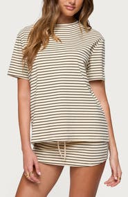 EDIKTED Brena Stripe Oversize T-Shirt