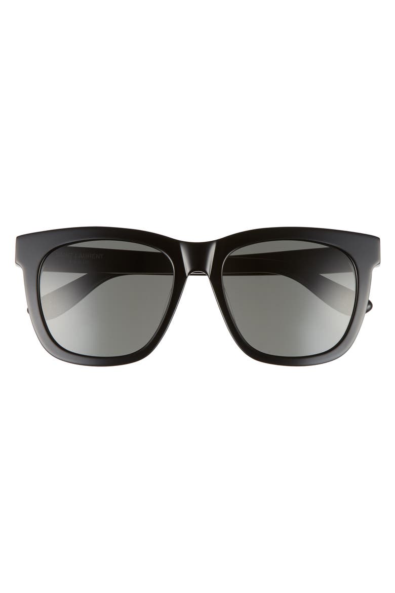55mm Square Sunglasses, Main, color, BLACK