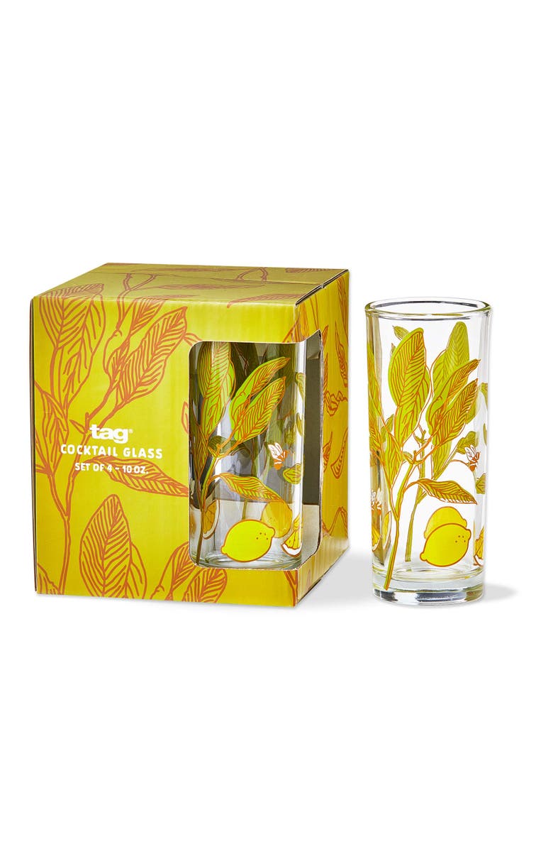 tag Lavender Honey Lemon Drinking Glasses Set of 6 Dishwasher Safe, Main, color, 