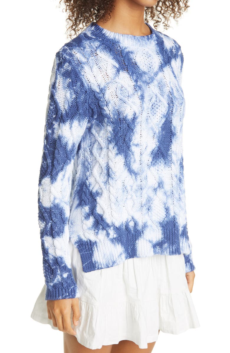 Nicole Miller Tie Dye Cable Knit Sweater, Alternate, color, 