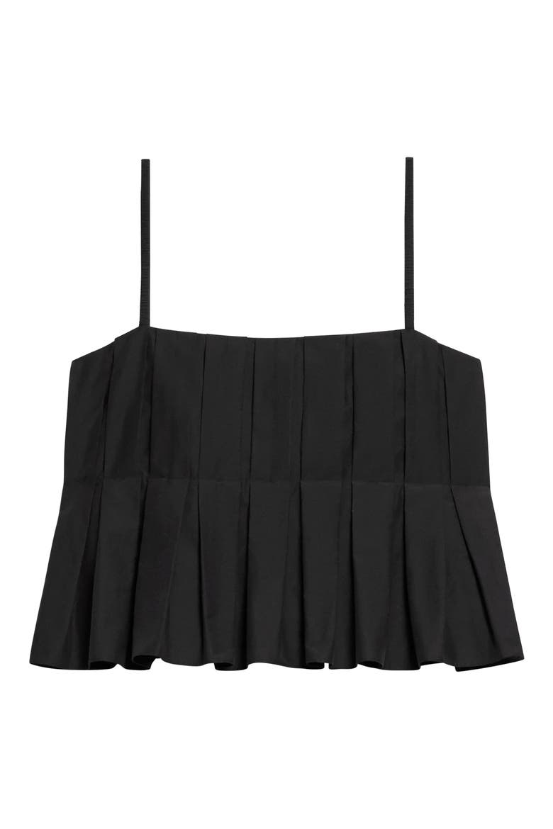 Box Pleat Babydoll Camisole, Alternate, color, BLACK