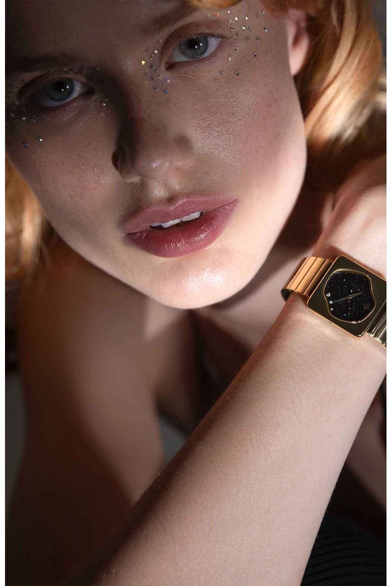 Astra Gemstone and Diamonds Watch, Alternate, color, Black Sandstone-Gold