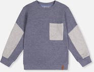 Deux par Deux Colorblock Sporty Brushed Jersey Top with Chest Pocket