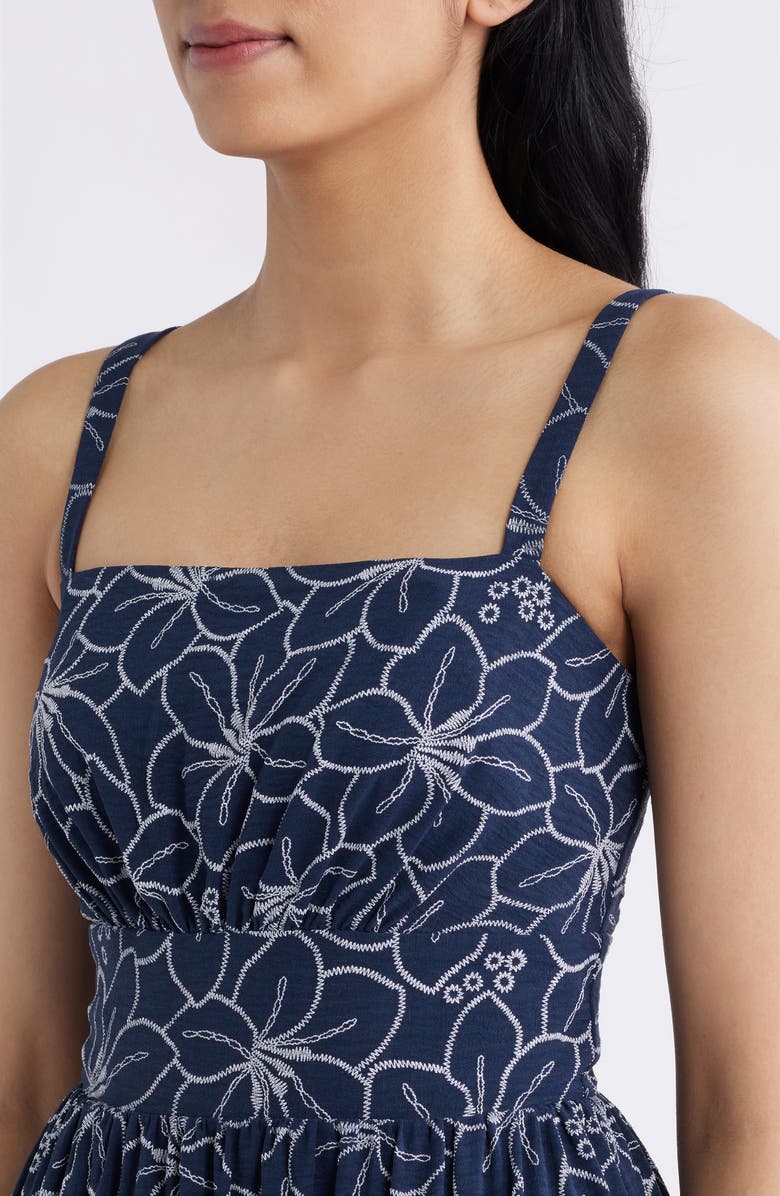 Julia Jordan Floral Embroidered Sleeveless Maxi Dress, Alternate, color, Navy Multi