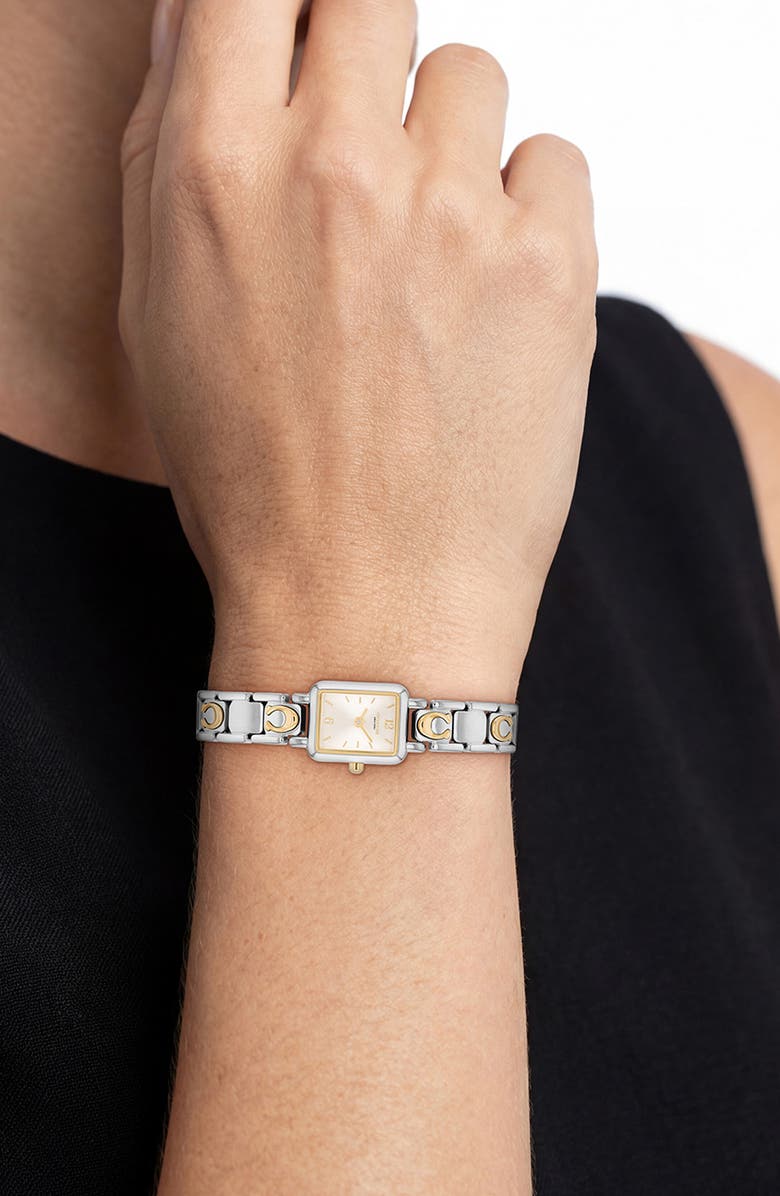 COACH Mara Tank Two-Tone Bracelet Watch, 15.5mm x 19mm, Alternate, color, Silver Gold