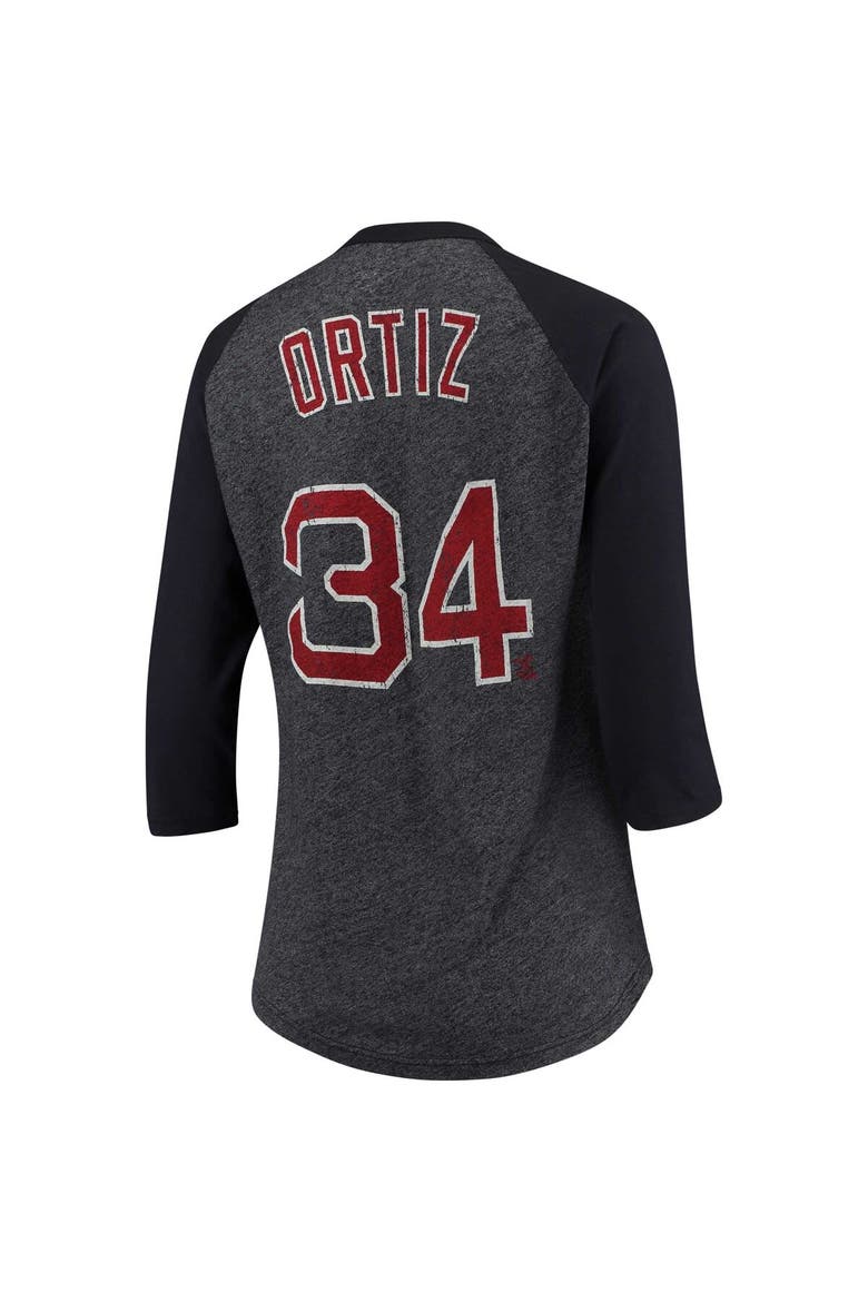 Women's Majestic Threads David Ortiz Navy Boston Red Sox 3/4-Sleeve Raglan Name & Number T-Shirt, Alternate, color, Navy
