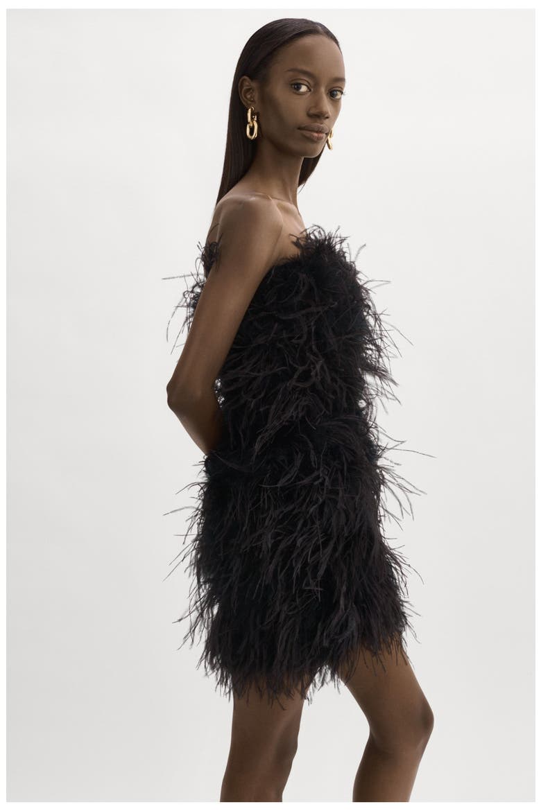 Triana | Feather Dress, Alternate, color, Black