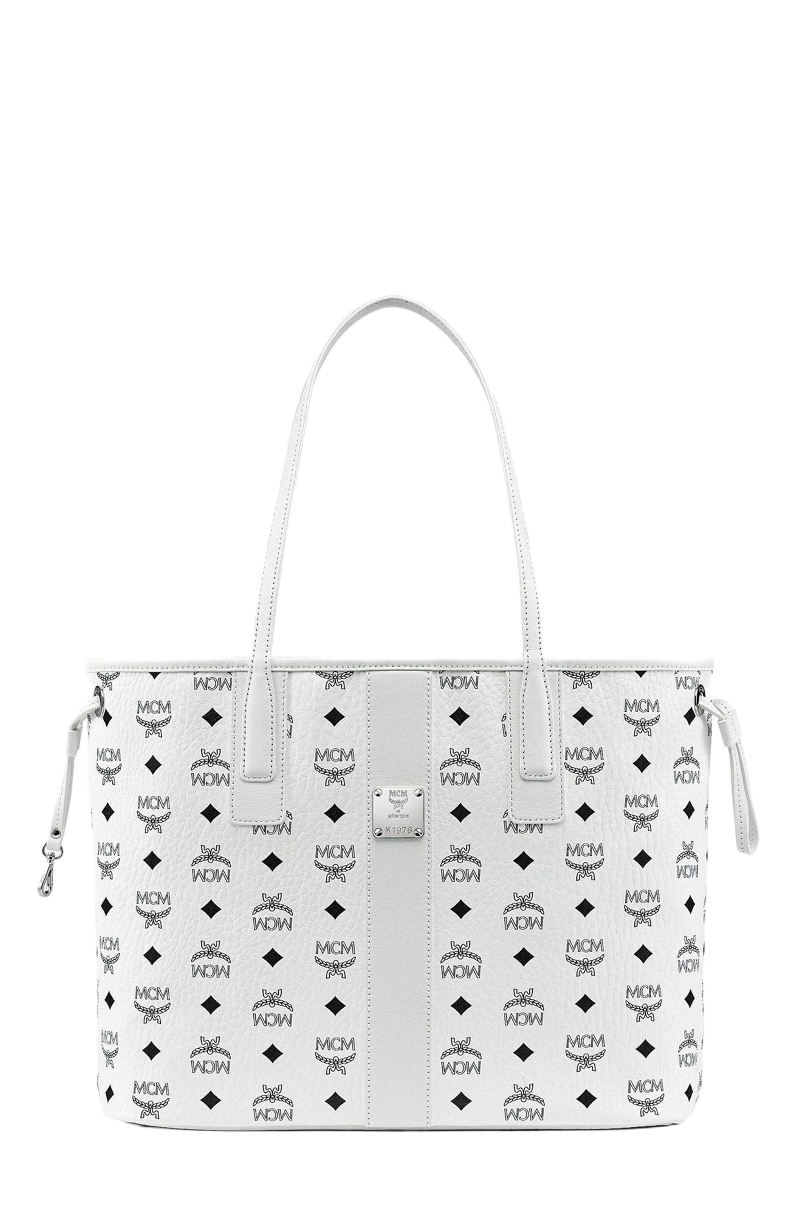 MCM Medium Liz Reversible Shopper, Main, color, White