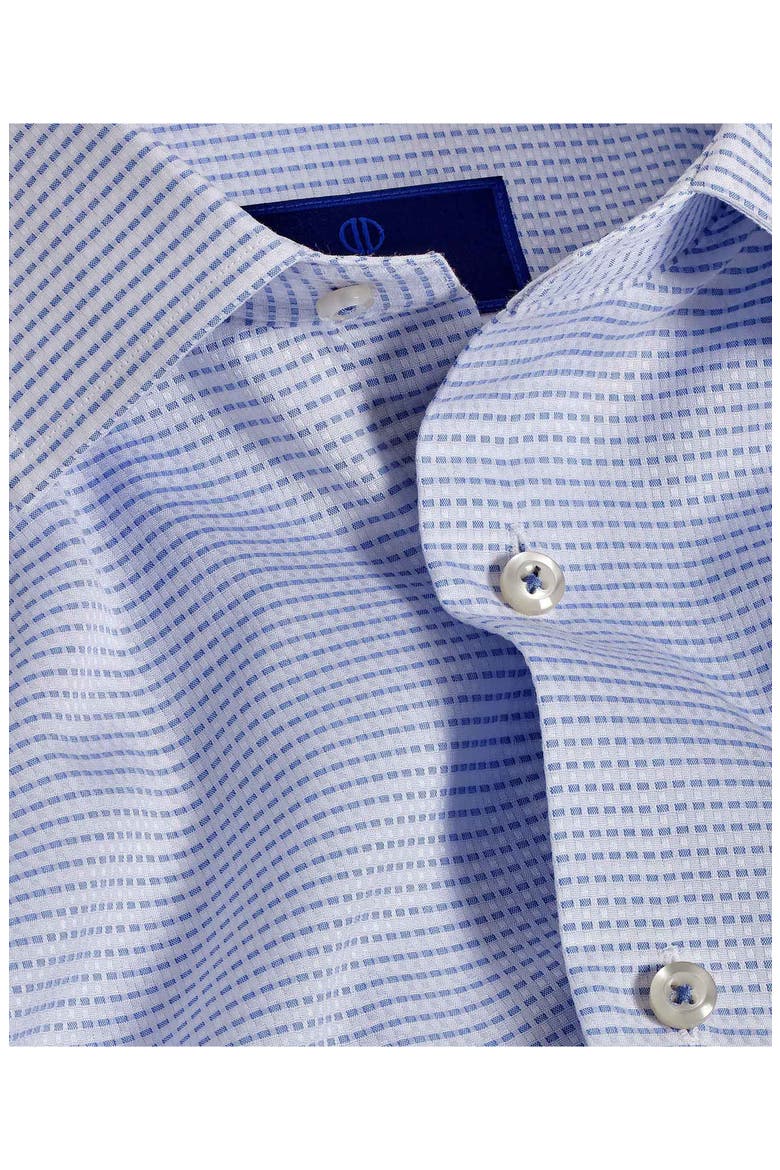 Slim Fit Neat Cotton Dobby Dress Shirt, Alternate, color, WHITE/ BLUE