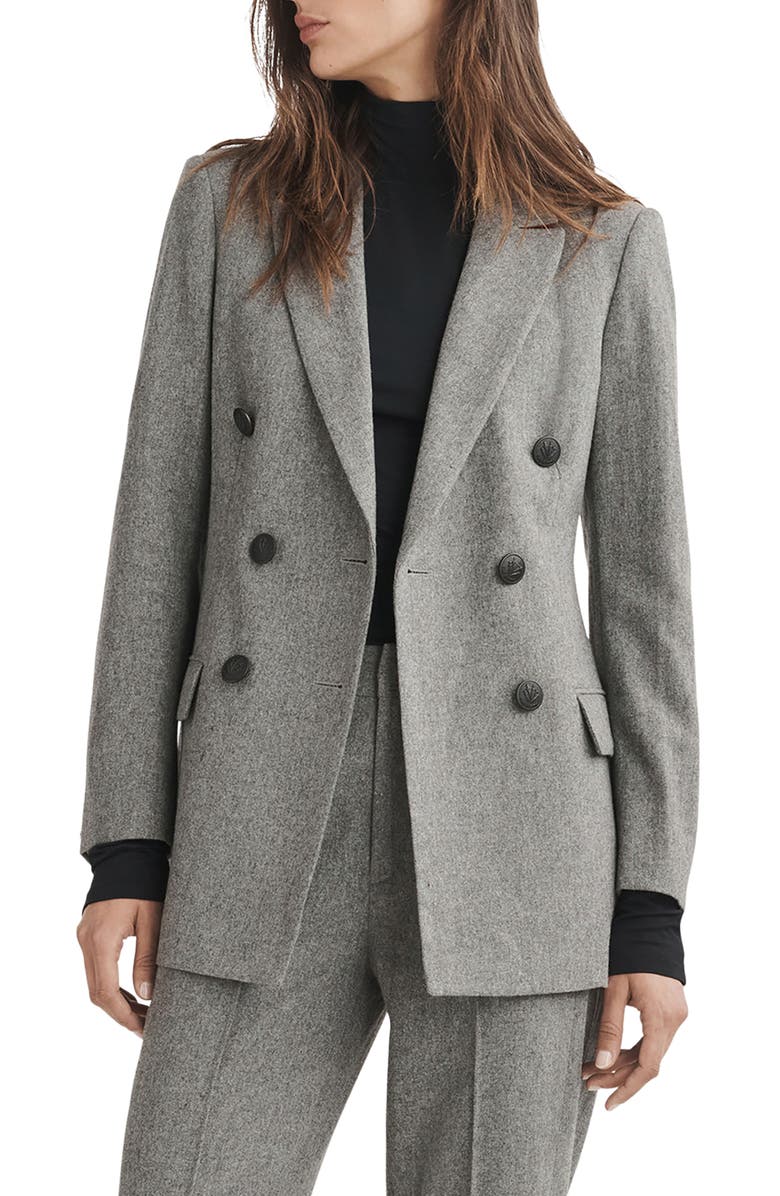 rag & bone Warren Double Breasted Wool Blend Blazer, Main, color, 