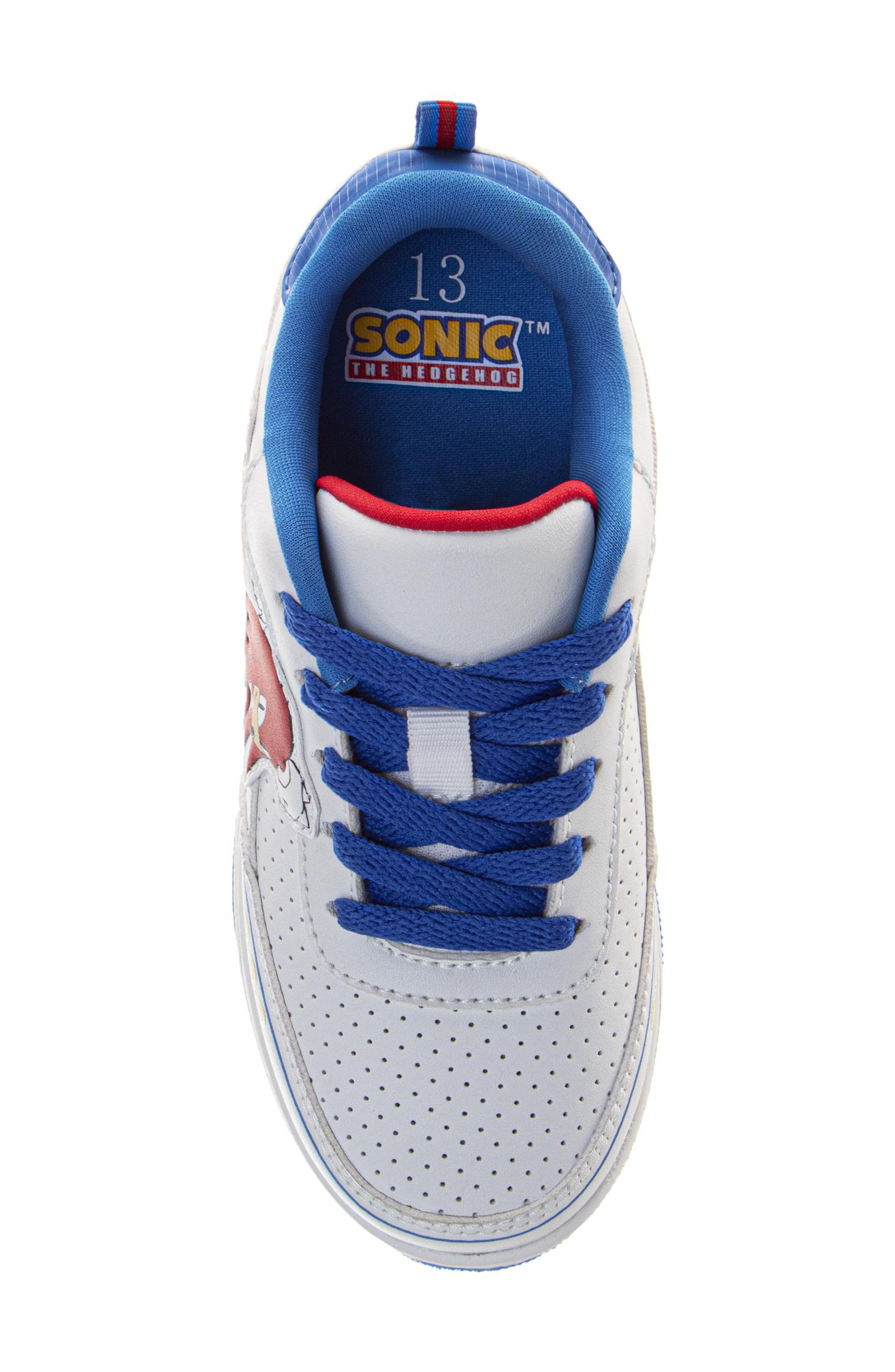 Kids' Sonic the Hedgehog Rival Racer Sneaker, Alternate, color, WHITE BLUE