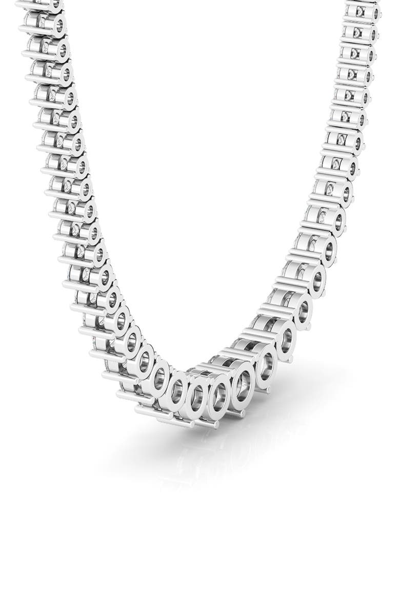 Graduated Lab Grown Diamond Tennis Necklace, Alternate, color, WHITE GOLD/ DIAMOND