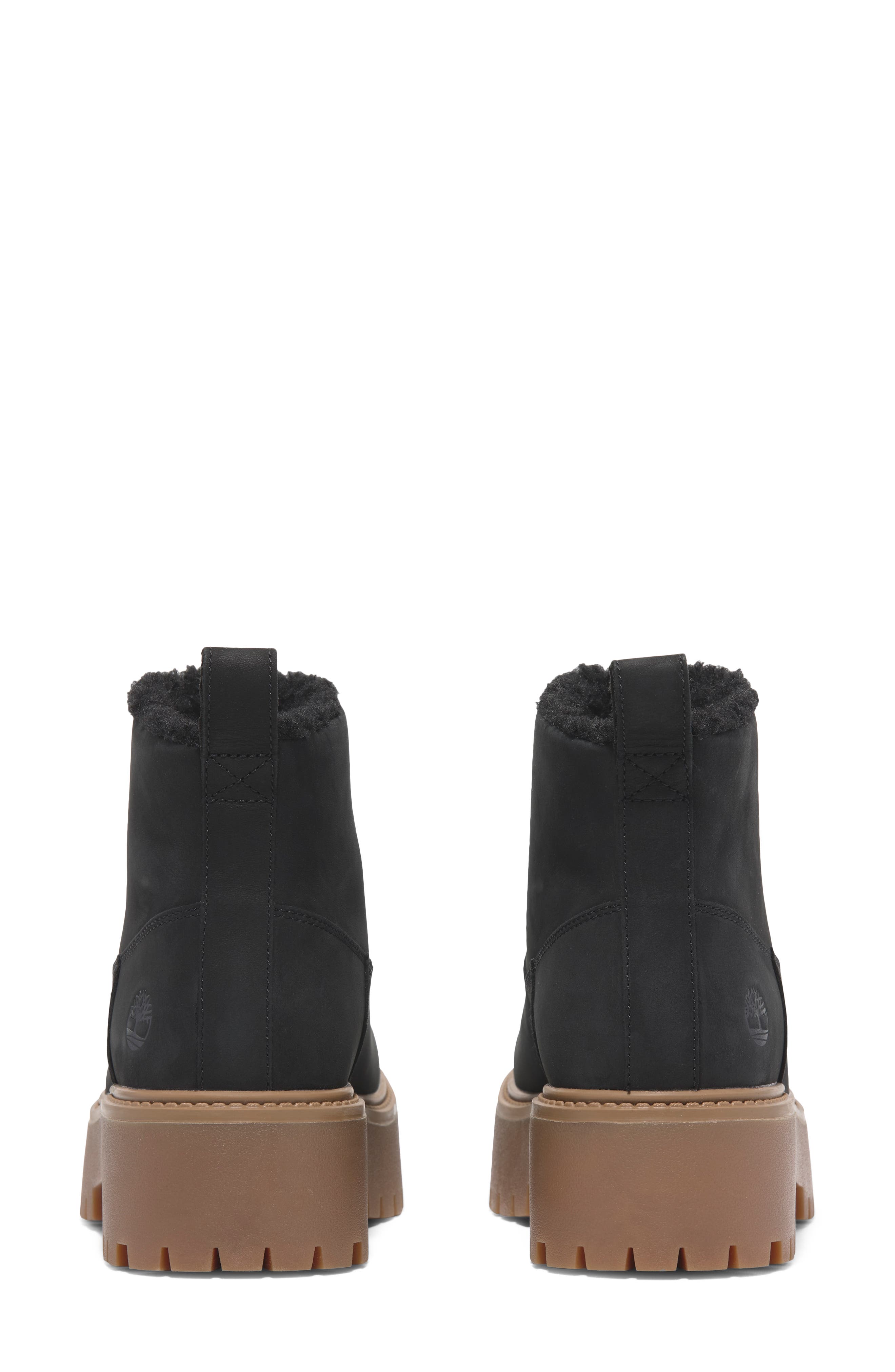 Timberland Stone Street Faux Fur Lined Bootie, Alternate, color, Black Nubuck