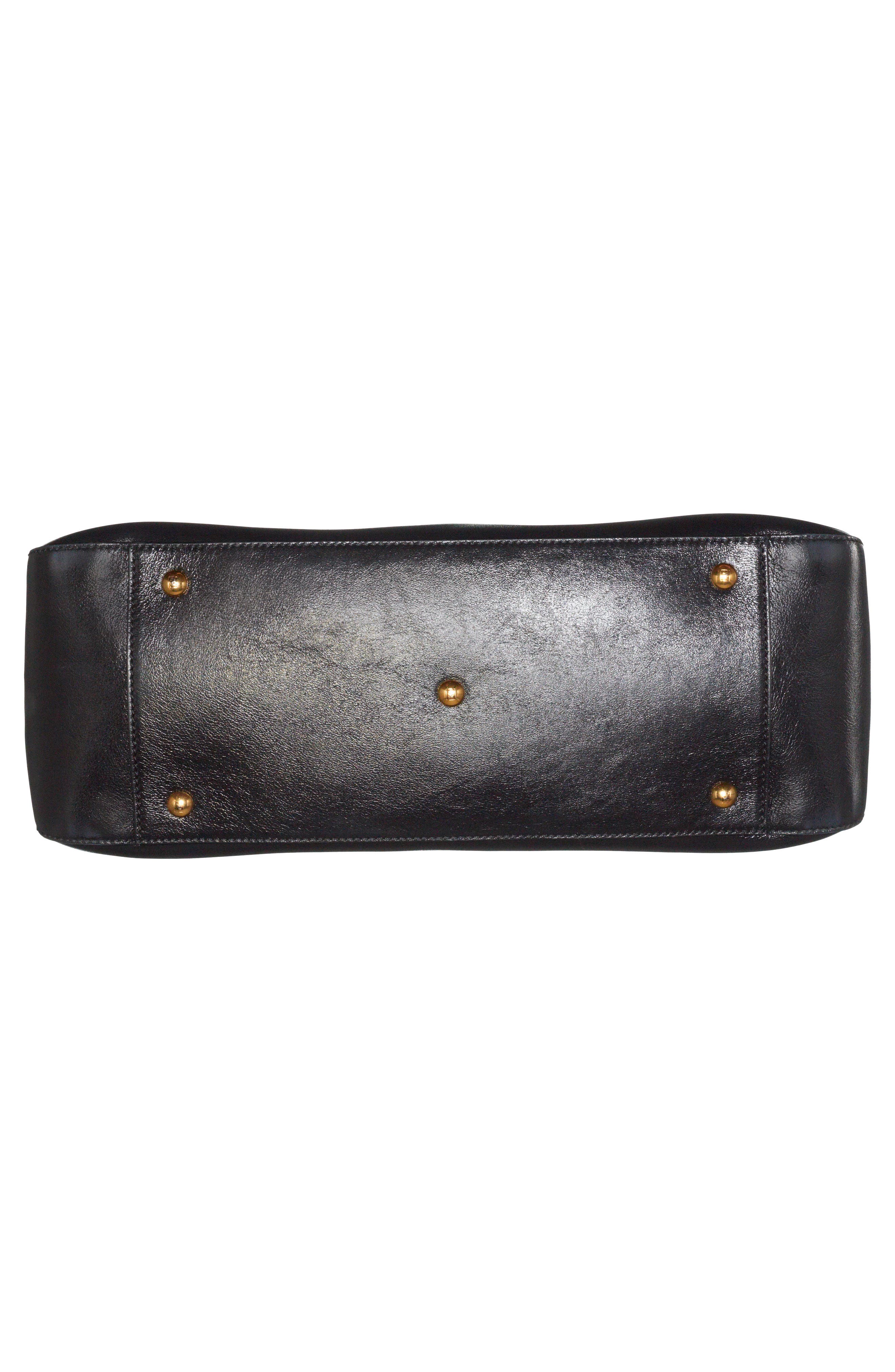 Fendi Medium FF Top Handle Leather Tote, Alternate, color, 