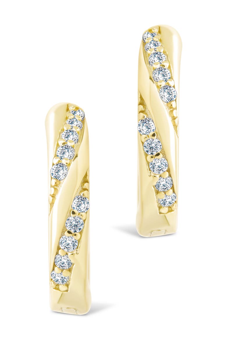 Adelise Cubic Zirconia Hoop Earrings, Alternate, color, GOLD