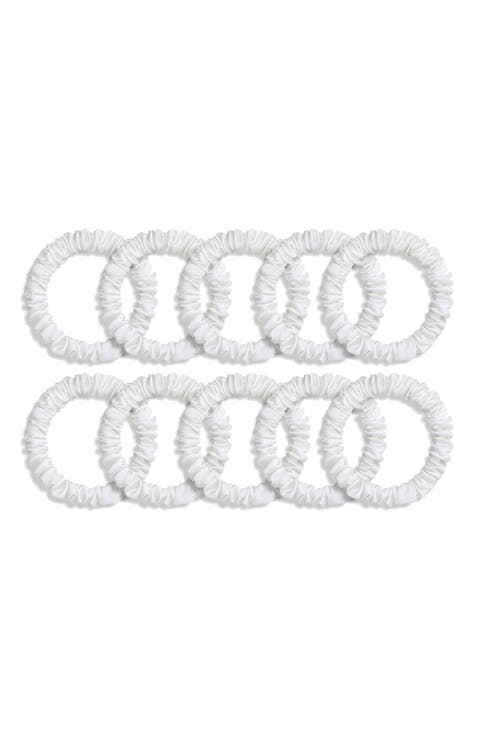 Pure Silk 10-Pack Skinny Scrunchies