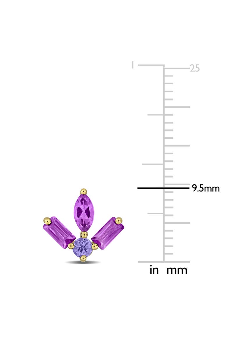 African Amethyst & Tanzanite Cluster Stud Earrings, Alternate, color, PURPLE