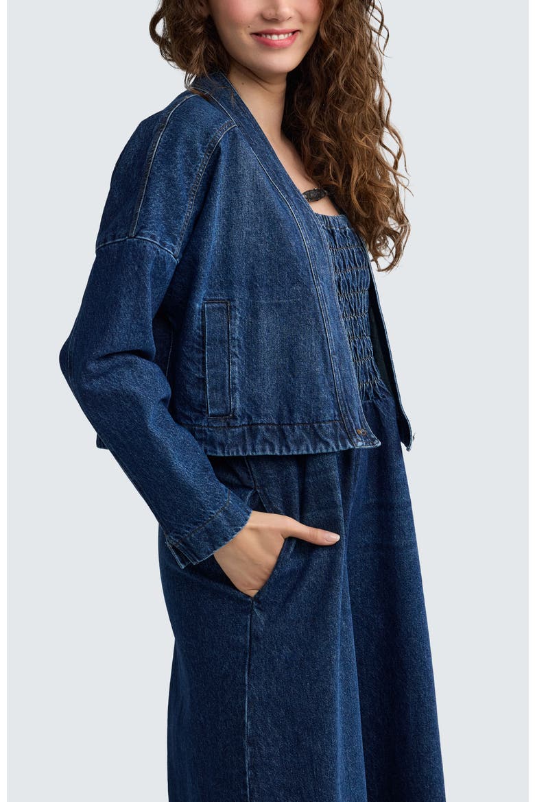 Tatum Structured Denim Jacket, Alternate, color, Indigo Denim