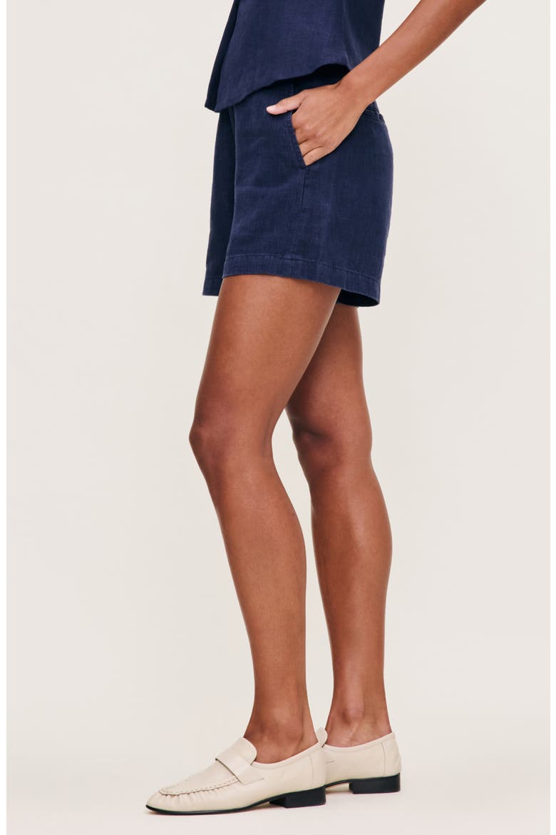 Taylor Linen Shorts, Alternate, color, BRIGHT NAVY LINEN