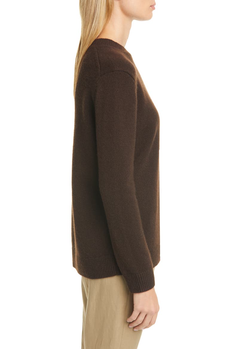 Crewneck Cashmere Sweater, Alternate, color, DEEP BROWN