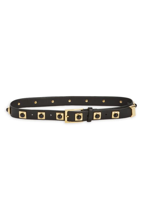 AUREUM No. 2 Stud Leather Belt in Black Gold  product