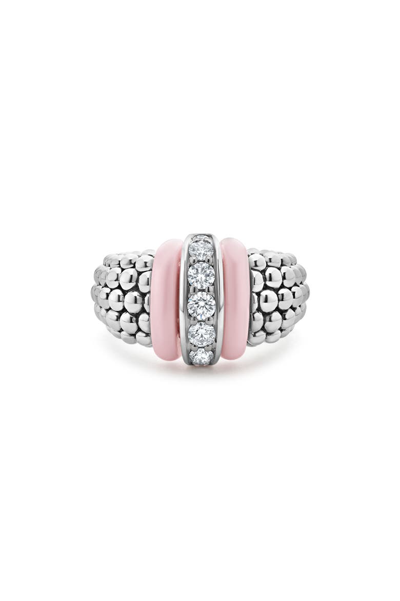 Pink Caviar Ceramic Diamond Ring (Nordstrom Exclusive), Main, color, PINK