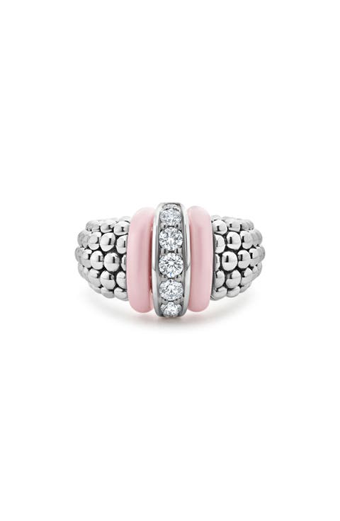 Pink Caviar Ceramic Diamond Ring (Nordstrom Exclusive)