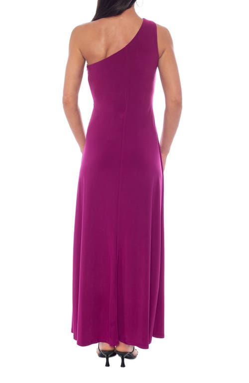 Marina One-shoulder Front Twist A-line Gown In Purple