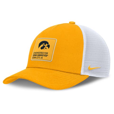 Men's Nike  Gold/White Iowa Hawkeyes 2025 On-Field Rise Engineered Trucker Adjustable Hat