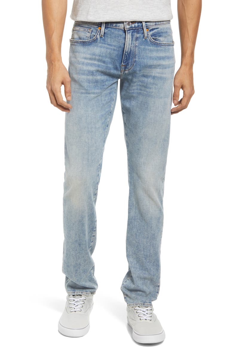 L'Homme Degradable Slim Fit Organic Cotton Jeans, Main, color, SEINE