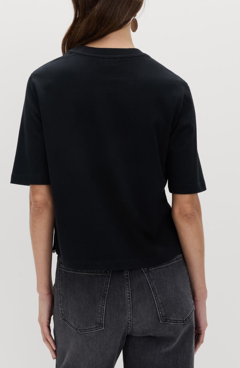 PER UNA BY M&S Pretty Cutwork Jersey T-Shirt, Alternate, color, Black