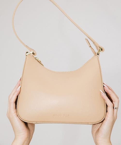 Gigi Pip Lyra Classic Genuine Leather Handbag In Tan