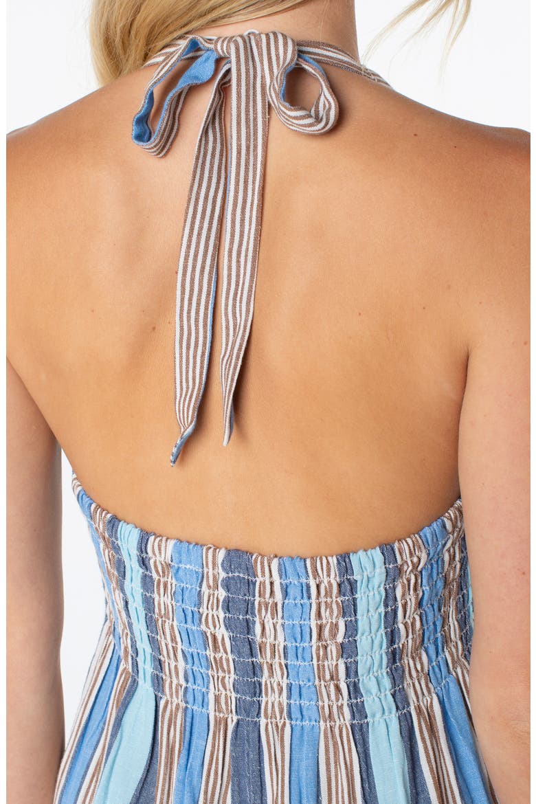 Beach Day Stripe Halter Minidress, Alternate, color, SILVER LAKE