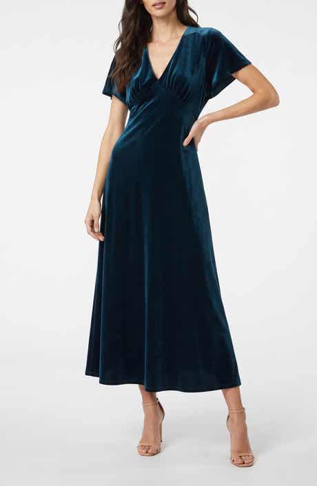 Velvet Empire Waist Midi Dress